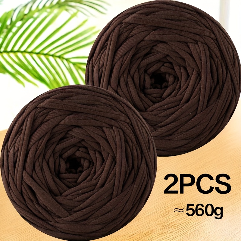 E-shop 2 Stück 280g T-Shirt-Garn, gewebtes Strickgarn für Häkel- und DIY-Projekte wie , Matten, Handarbeiten, mehrfarbiges Garn, geeignet für Beutel,