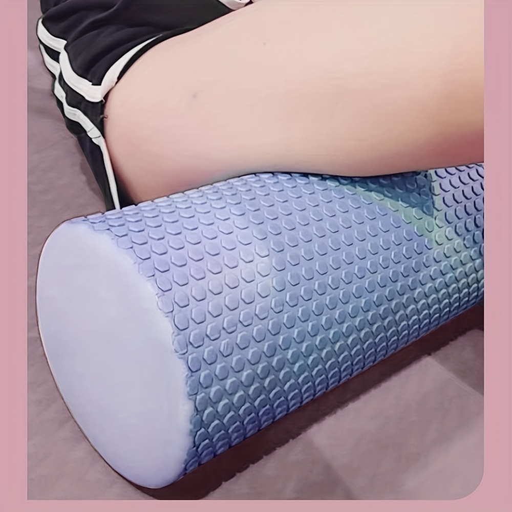 Round EVA Foam Premium Yoga Roller, Hexagonal Pattern Cylinder for Pilates Exercise, Enhanced Home Workouts - Improve Flexibility, Stretching