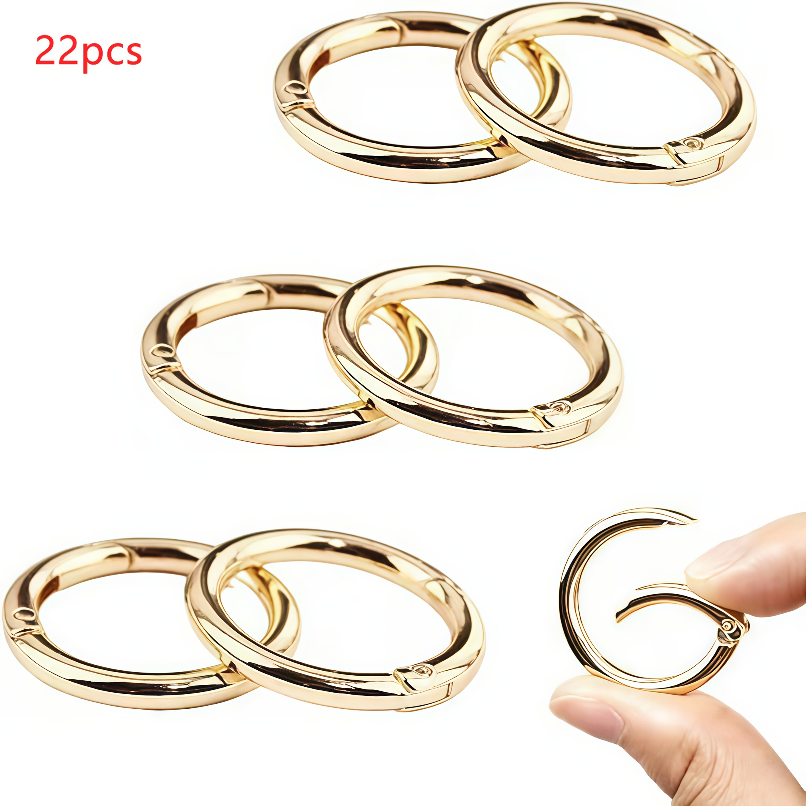 22pcs [32.5mm/1.28in] Large Spring Buckles, Snap Hooks, Keychains, Suitable For Diy Handicraft Accessories, Hardware Accessories, Keychains,