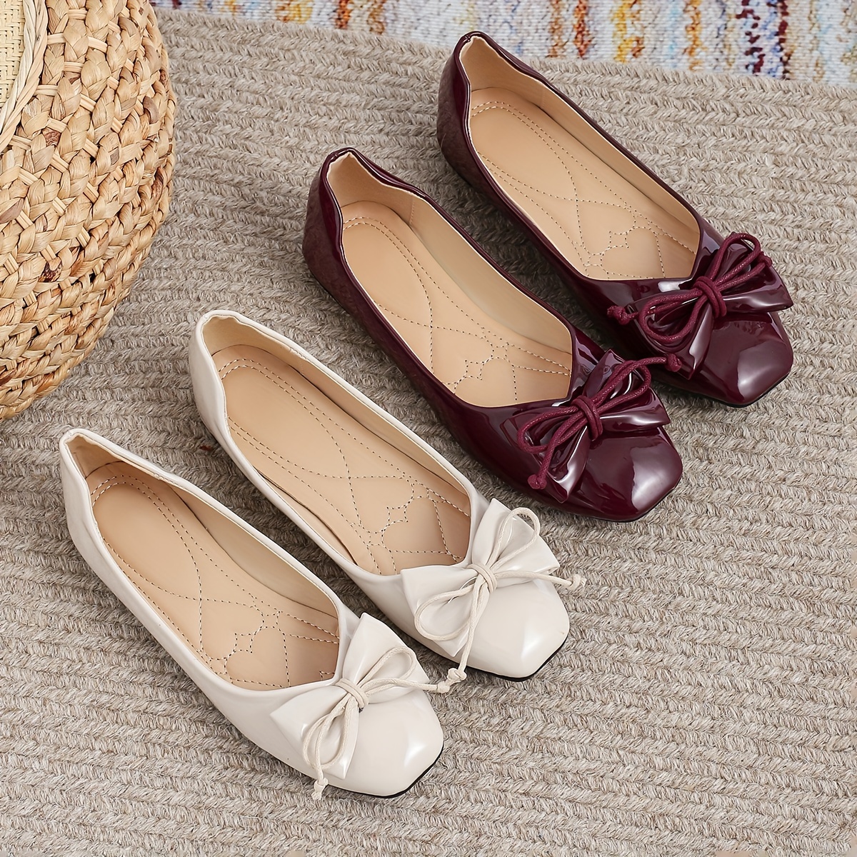knee length dresses for ladies Nina Big Girls Hadley Ballet Flats - White main image 1