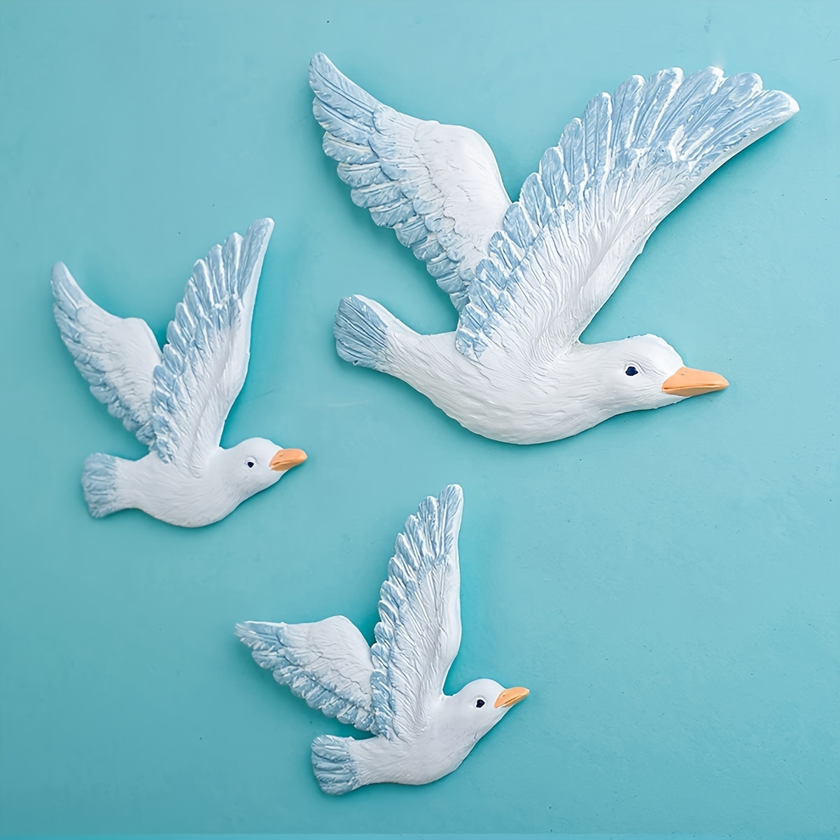 

Bohemian Style Seagull Wall Decor 3pcs Set - Resin Seagull Beach Theme Relaxing Mediterranean Decor - Living Room, Bedroom, Cafe, Bar, Hotel - Birthday Hanging Ornament No Electricity