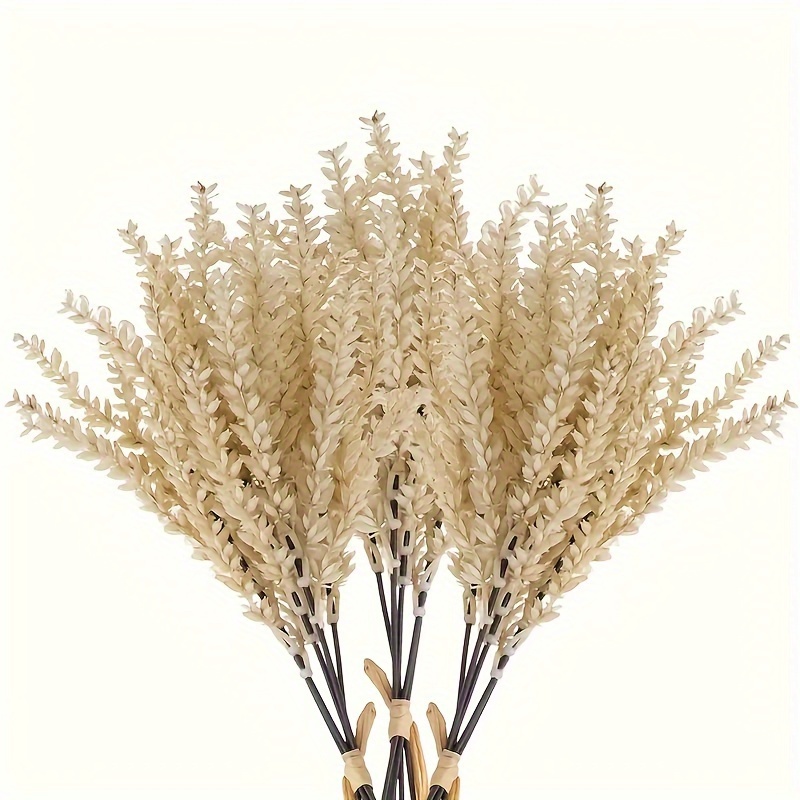 

6 Pcs Artificial Wheat Flowers Bouquet - Thanksgiving, Christmas, Autumn, Winter Decorations - Suitable For Home, Kitchen, And - No Container Included