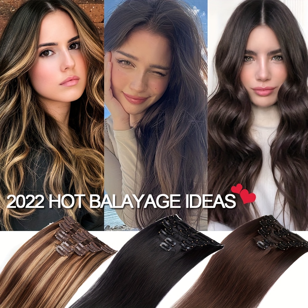 8pcs clip in 100   human hair extensions   long short standard wefts soft natural hair extensions 16inch 24inch   real hair extensions 65g 80g details 2