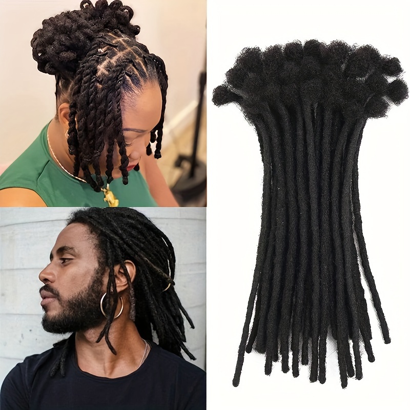 

100% Human Hair Dreadlock Extensions - Full Handmade, Permanent Locs For All Races, 8-inch, 10 Strands/pcs