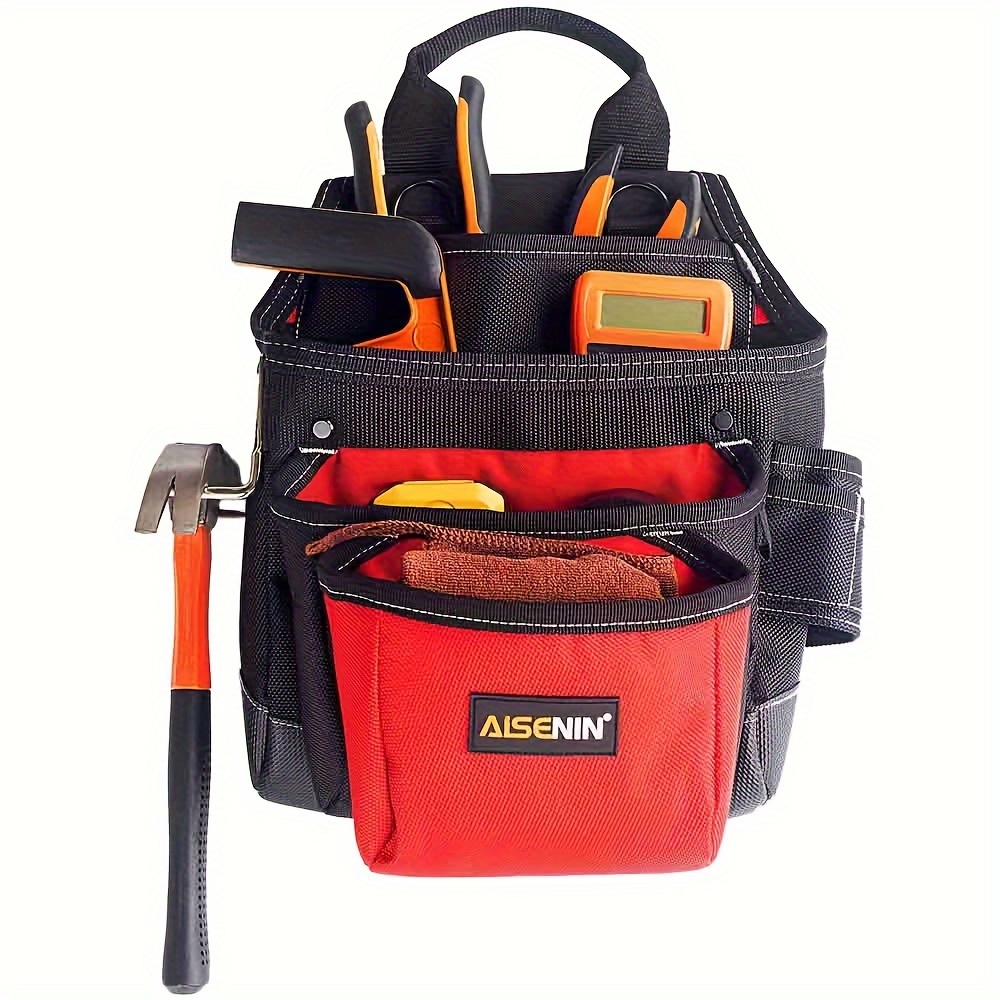 

5-pocket Single Side Tool Belt Pouch/work Apron For Carpenters And Builders, Durable Canvas Construction, Adjustable Belt