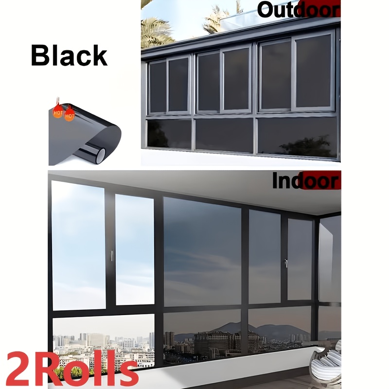 Image of 2 Rolls Of Heat Insulating Window Film, Privacy Film, Heat Blocking, Cooling, And Protection, Suitable For , Apartments, And Offices, With Static Cling