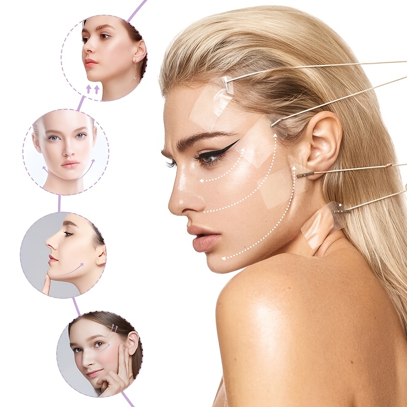 ZMMG Facelift-Bänder Mit Clips – Unsichtbare Haarnadeln, Zur Straffung Von Augen & Gesicht, Braun
