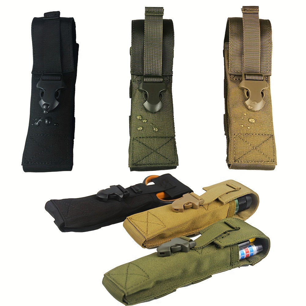 

1x Nylon Tactical Waist Pack - Flashlight & Knife Holster, Accessory Kit In Black/khaki/olive Green For Hiking, Camping & , Camping Accessories, Best For Christmas, Thanksgiving