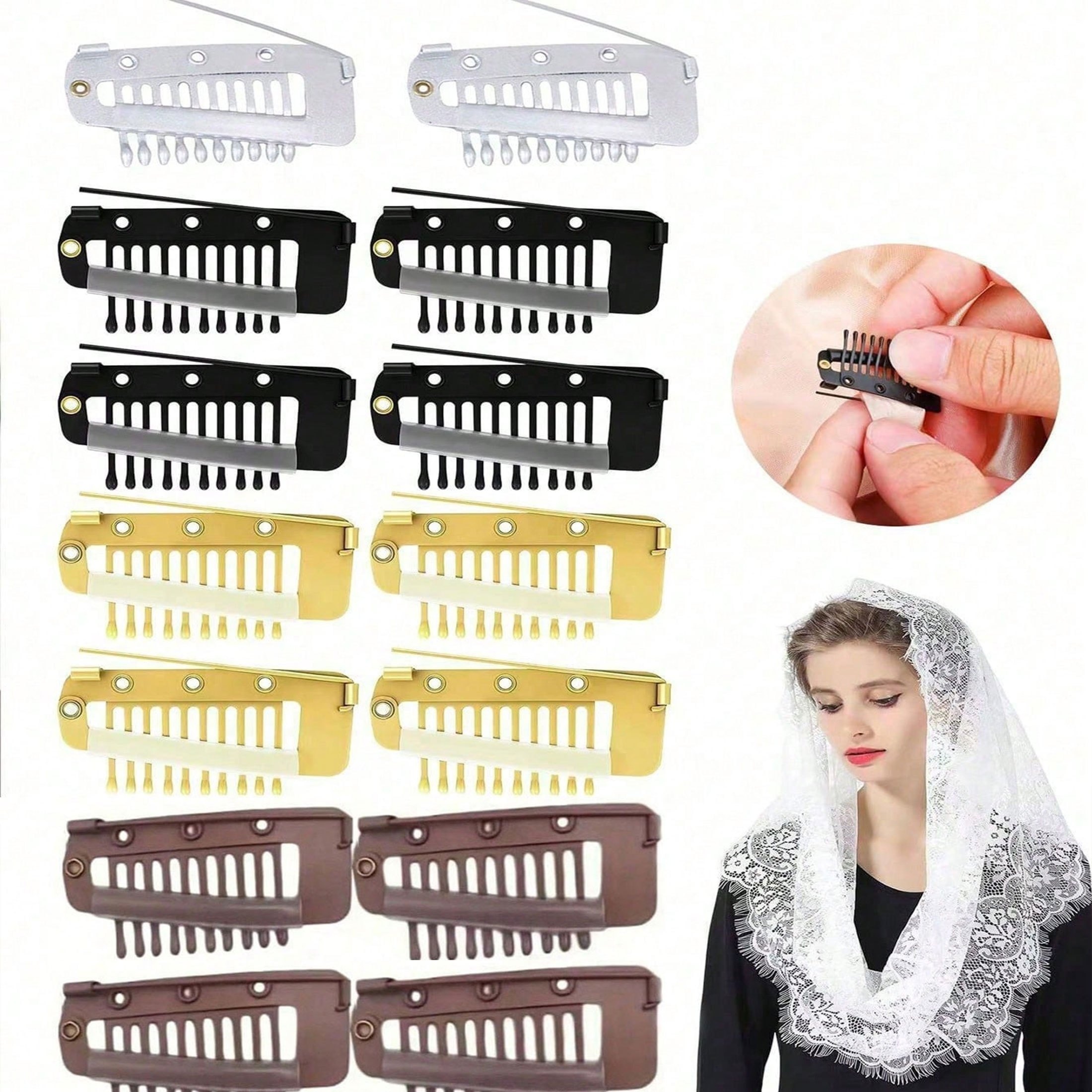 

5pcs Stainless Steel Clips, Boho Chic & Minimalist Style, Scarf & Hijab Pins, Hair Extensions Grip, Flexible Metal Bb Snap Clips For Headscarves & Hats