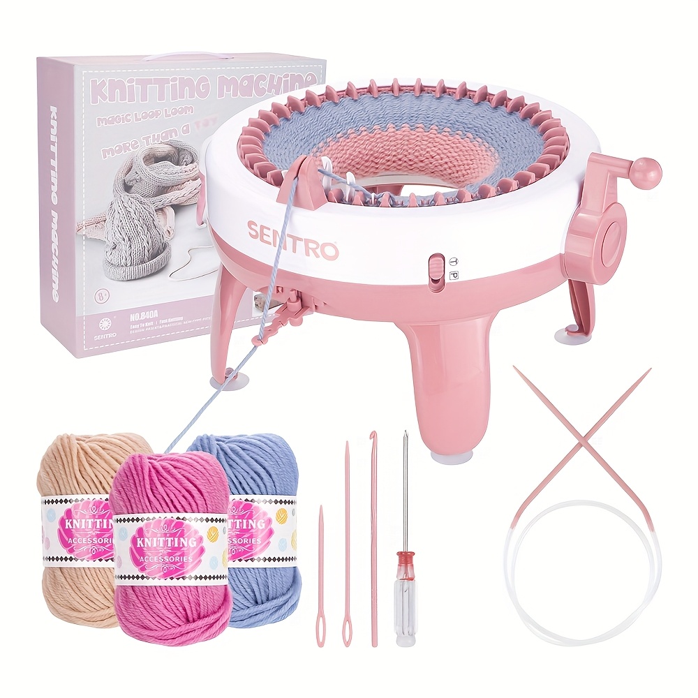 Sentro 40 Needle Manual Yarn Knitting Machine Scarf Hat Adult Automatic Knitting Clothing Tool DIY Handicraft Knitting Tool Include Instructions in English