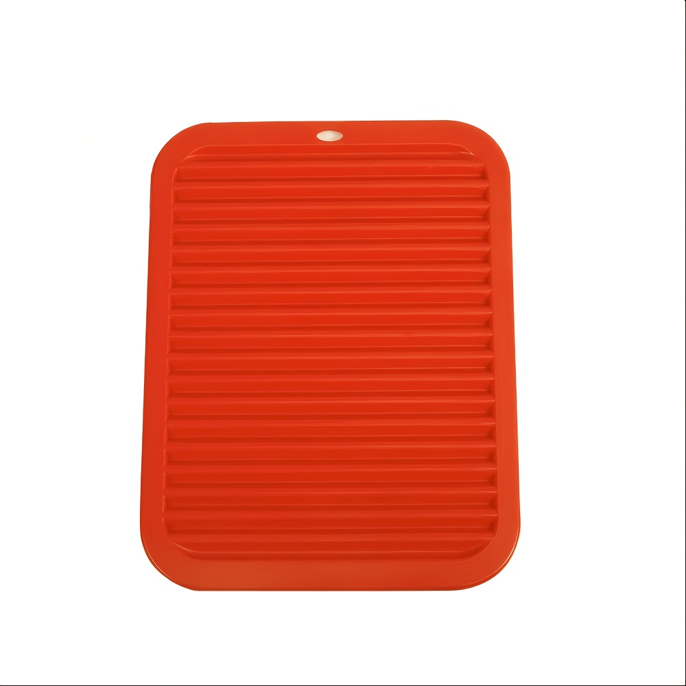Image of 1pc/2pcned Silicone Heat Insulation Mat, Suitable For Hot Dishes And Hot Pot, Heat Mat For Countertops, Tables, Pot Mat, Spoon Holder, Small Drying Mat