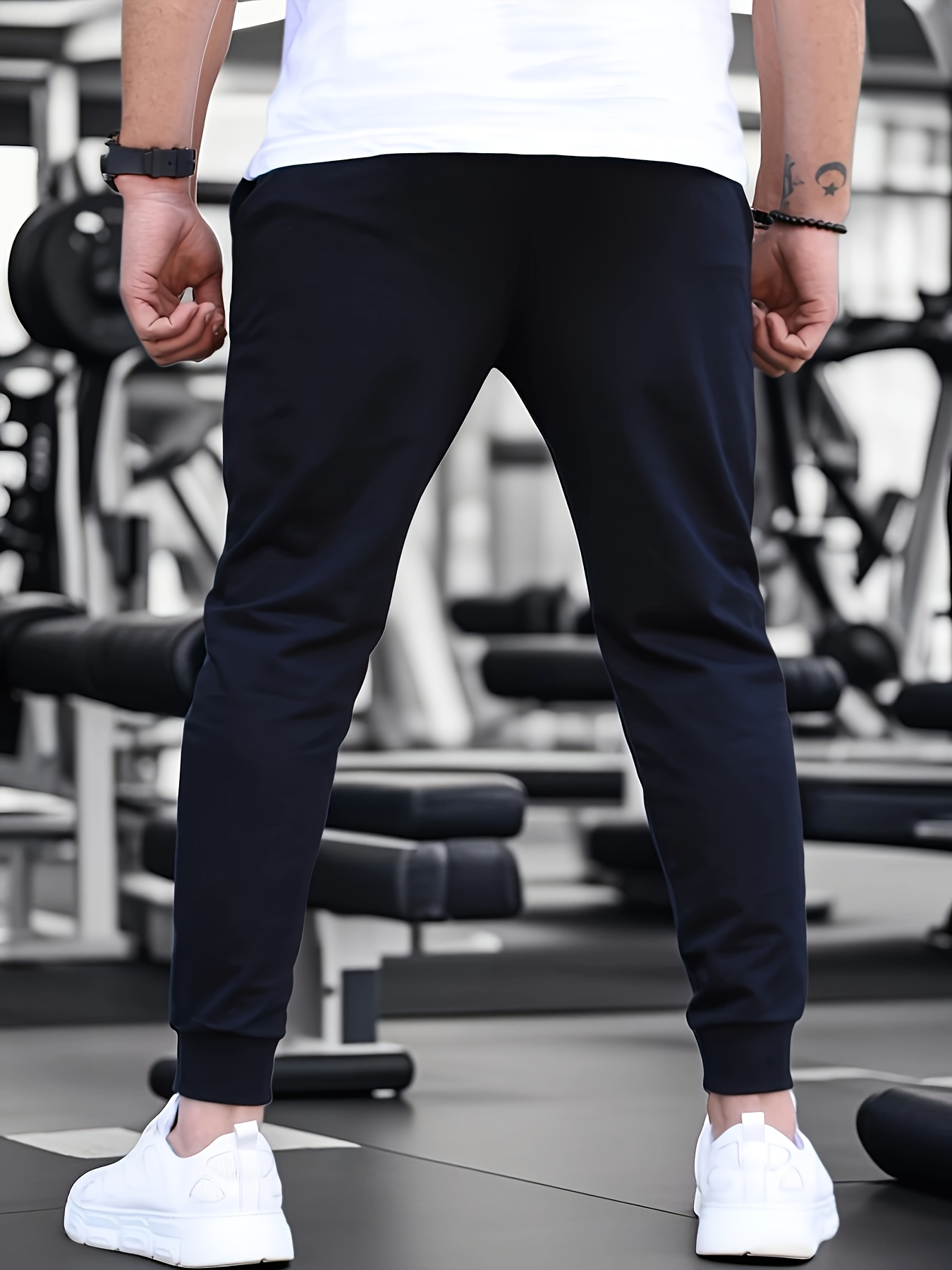 mens fit breathable jogger pants with shield geometric print lightweight stretch fabric for gym running casual wear machine washable athletic casual trousers jogging pants sporty pants durable sportswear details 7