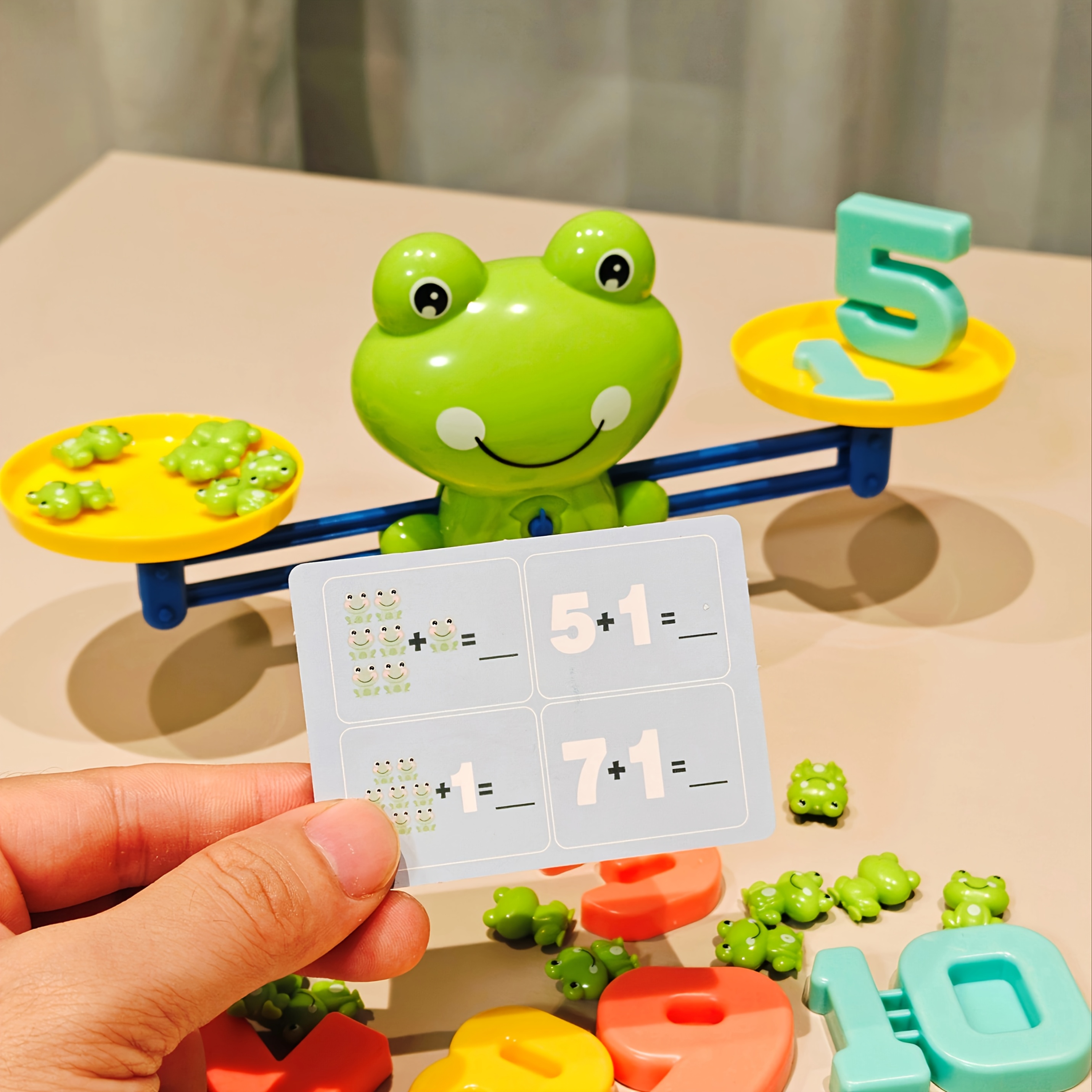 educational frog math balance toy with numbers     game   3 6   guide cards enhances number recognition balance skills green ideal easter thanksgiving christmas gift 8