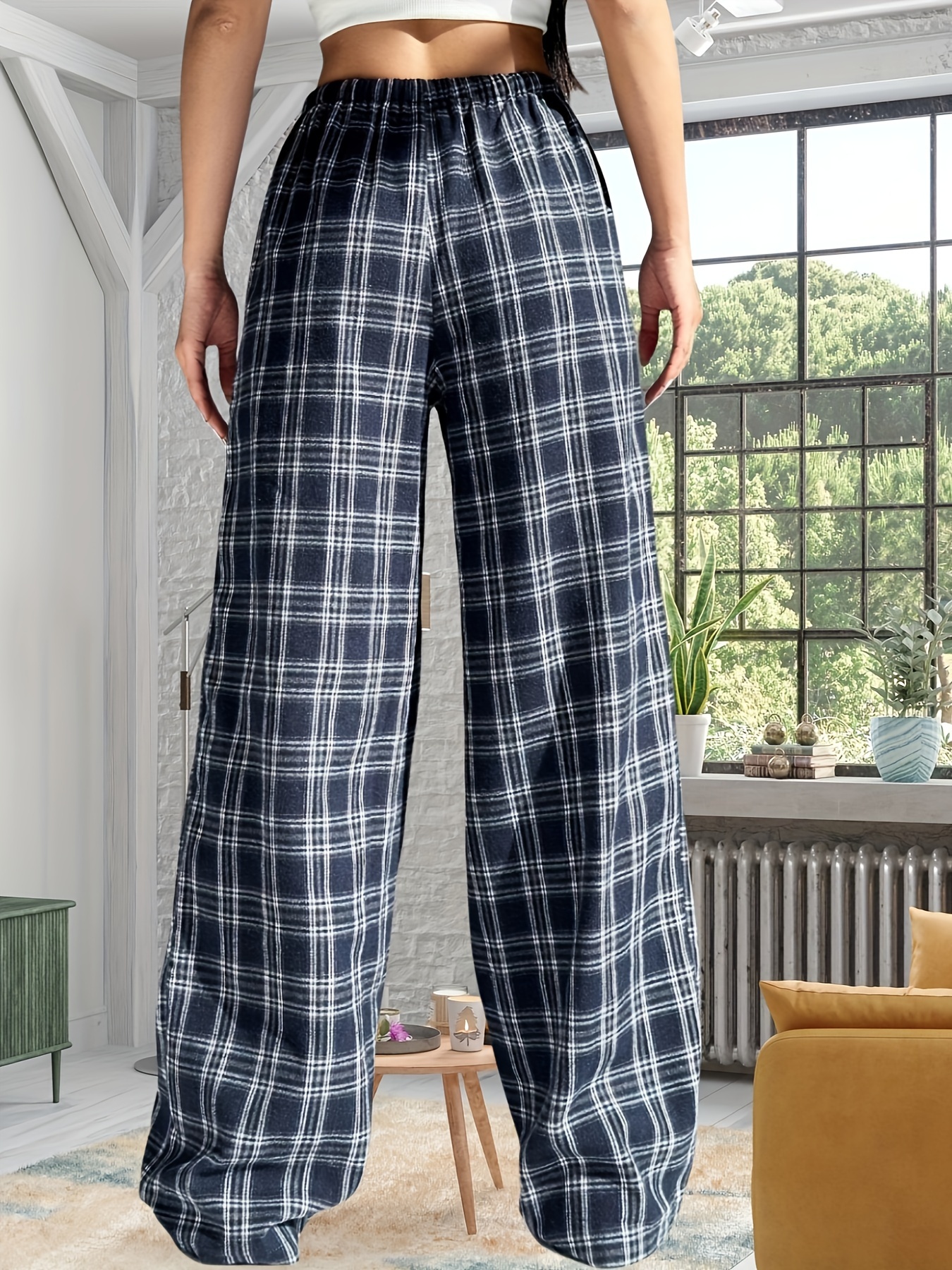 womens elegant straight leg pants pockets high waisted Temu