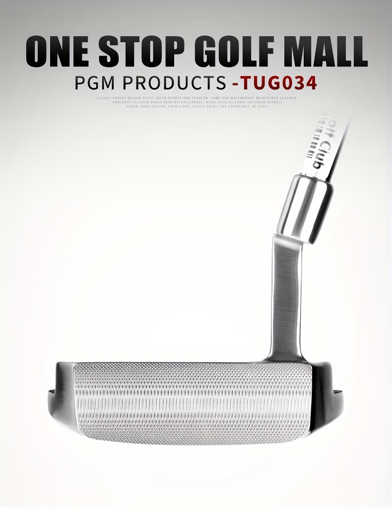 pgm golf putter semi circular ball picking function putter anti slip   stainless steel head with aiming line stainless steel shaft material low center of gravity and picking ball function details 8