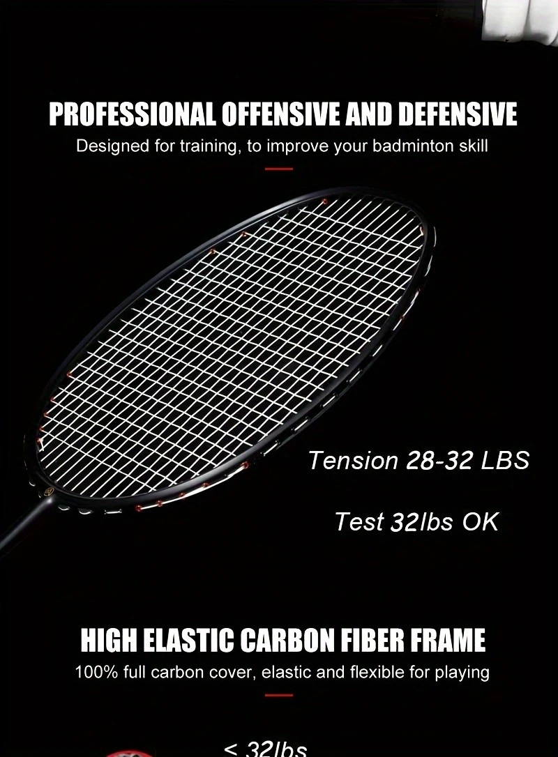 xhp 6u g4 t700 2 piece set 2 carbon fiber rackets including leather 2 binding wires with hand tape suitable for sports training and competition details 2