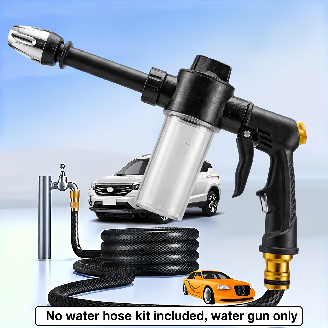high pressure foam gun high pressure car wash foam gun with long handle adjustable nozzle for cleaning watering and inflating   foam cannon and high pressure spray bottle