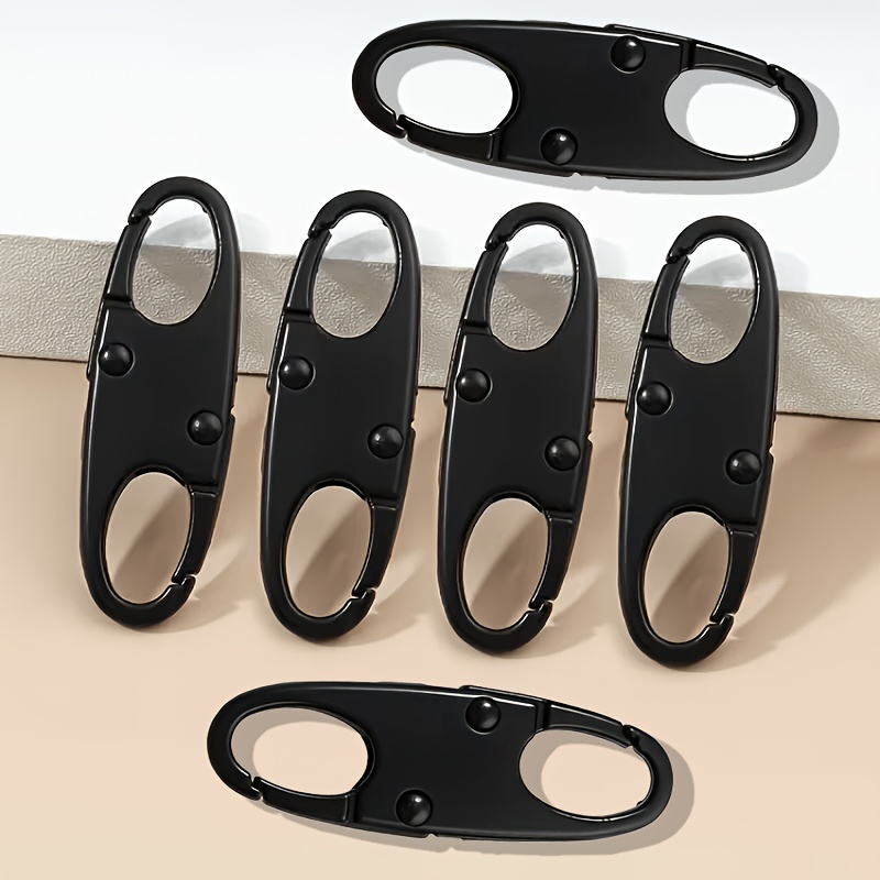 TEMU 6 Anti-theft Zipper Pulls - Secure Zipper Closure, Durable Metal Construction, For Bags, Jackets, Backpacks - Black, Bag Zipper Lock, Backpack