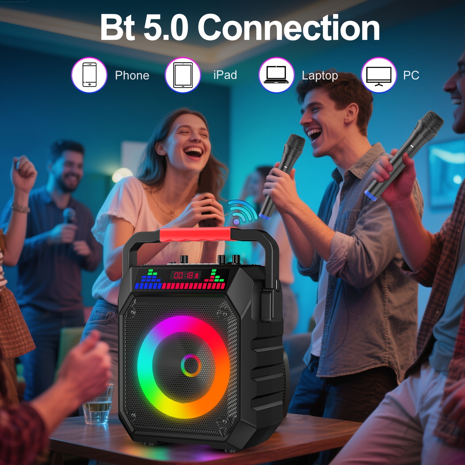 Portable Karaoke System Featuring a Wireless Speaker And Two... product image 5