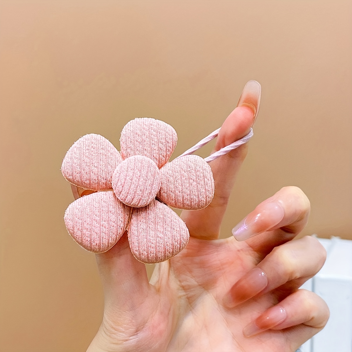 10-Pack Cute Pink Flower Bow Hair Ties for Girls