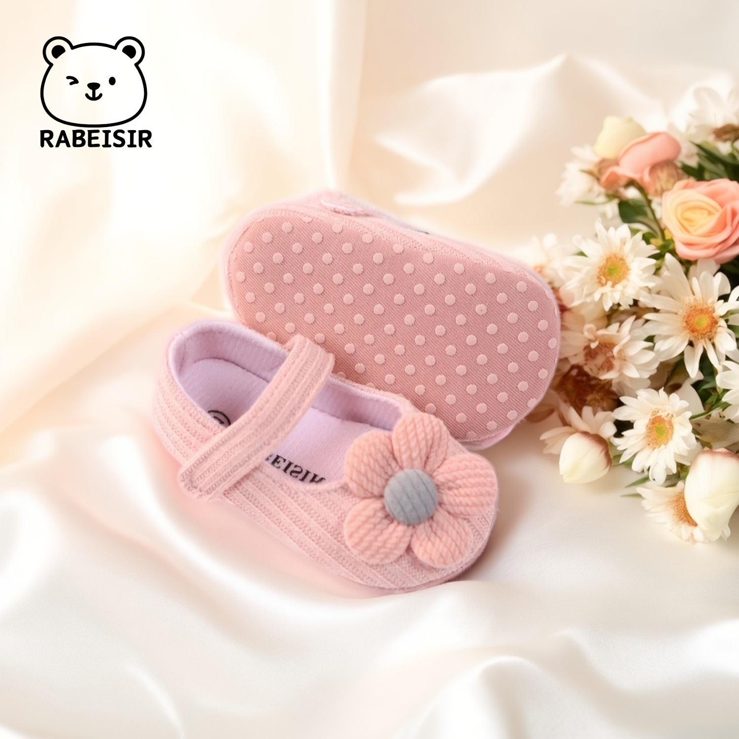Baby Toddler Shoes, Sun Flower Princess Cloth Step Front Shoes, Lightweight Non-slip, Multicolor Candy Shoes For Daily & Casual Dressing, Spring & Fall