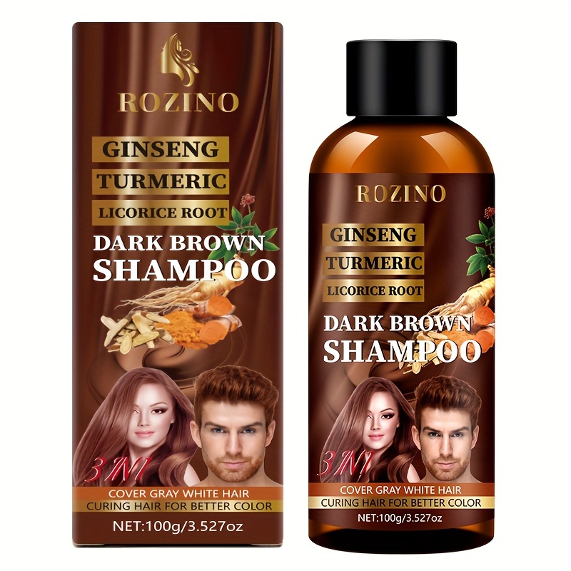 dark brown hair care shampoo contains ginseng turmeric - Temu