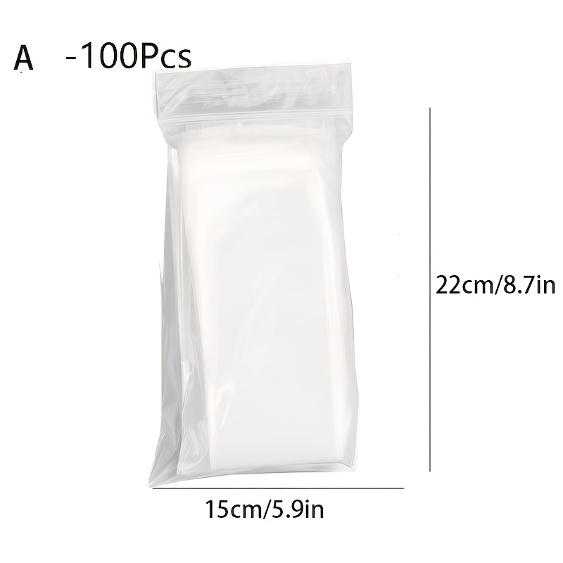 100pcs Plastic Bags, Clear Poly Bag, Suitable For Travel, Storage