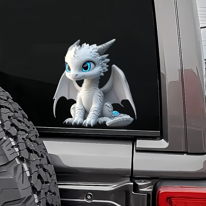 

Cute Vinyl Sticker - Waterproof Car Decal For Motorcycle, Truck, Laptop - , Pvc Material, Adds Charm To Bumper, Toilet, Wall, Sticker | Cartoon Dragon Design | Textured