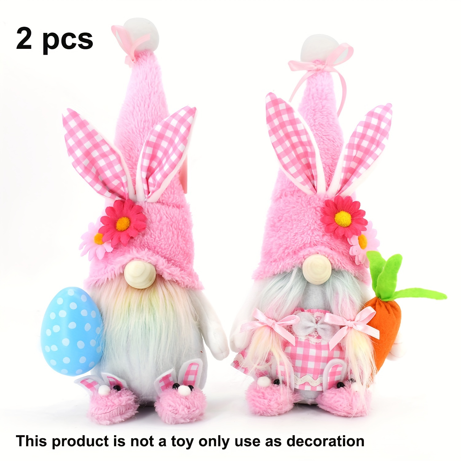 2pcs easter party bunny plush earth god 31 15cm 12 5 9 inch polyester fabric easter decorations interior decoration