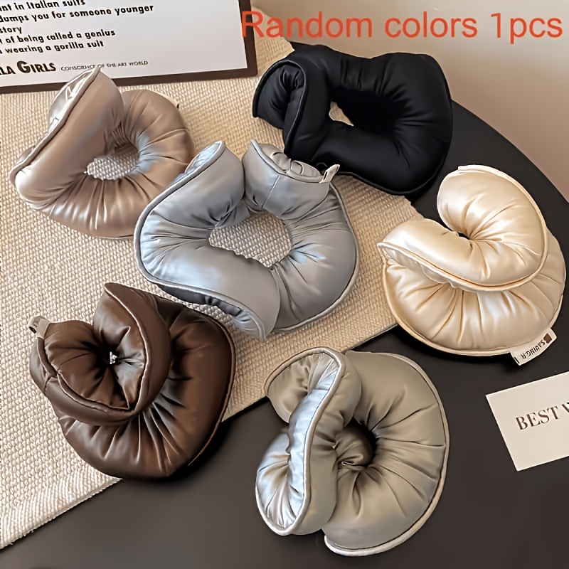 TEMU Random Color Satin Hair Tie | 3d Thickened Large Hair Scrunchie, Simple And Versatile, Suitable For Bun And Low Ponytail Styles, A