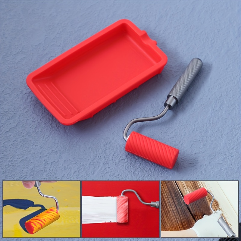 

Ruitool Silicone Glue Roller With Tray: 1-7/8" Roller, Aluminum Handle, For Arts, Crafts, Woodworking, Projects