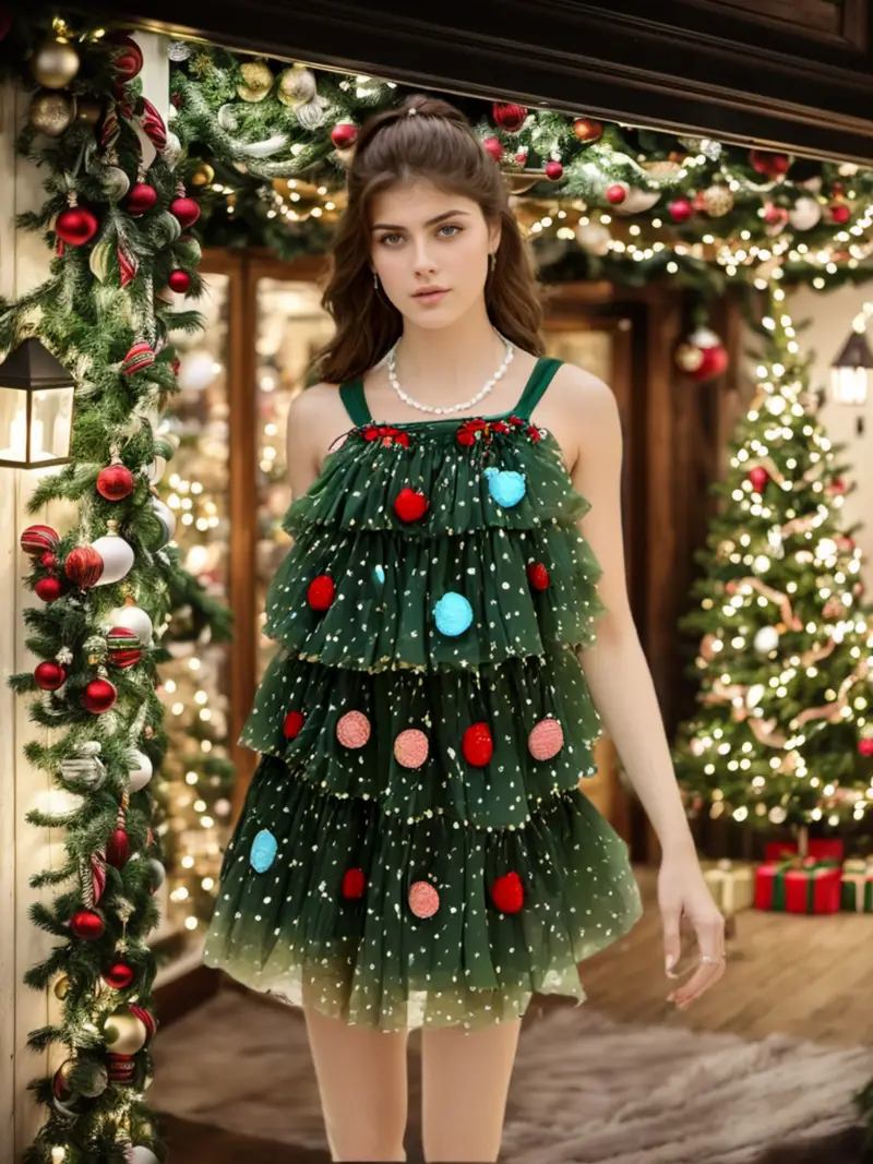 sparkling christmas tree mini dress women sleeveless layered - Temu sparkling christmas tree mini dress women sleeveless layered - Temu