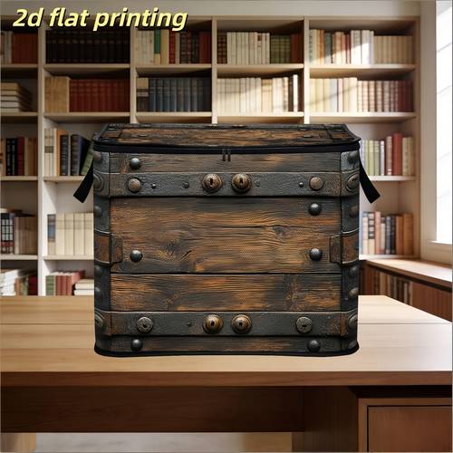 photo de l'article coffre au vintage en bois avec rivets et serrures en métal impression 2d à plat de rangement avec couvercle paniers détagère de voyage coffres de rangement rangement de vêtements décoration de pièce décoration dintérieur tissu , 2d à plat