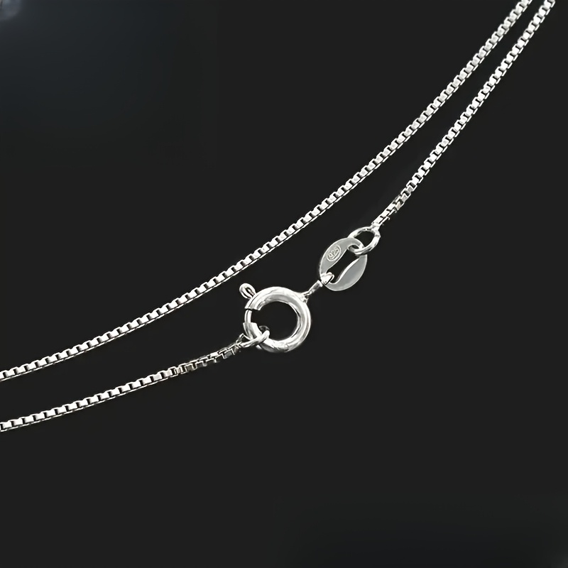 925 Silver Women's Box Chain Necklace 45-60cm