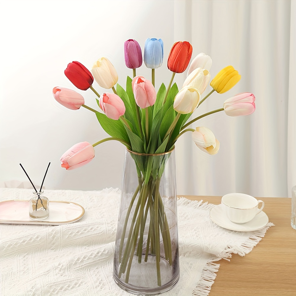 

5pcs Vibrant Fabric Tulips, 48cm - Ideal For Home & Garden Decor | Weddings, Holidays & Day | No Maintenance Required | Fabric Flowers In Assorted Colors, Flower Decorations