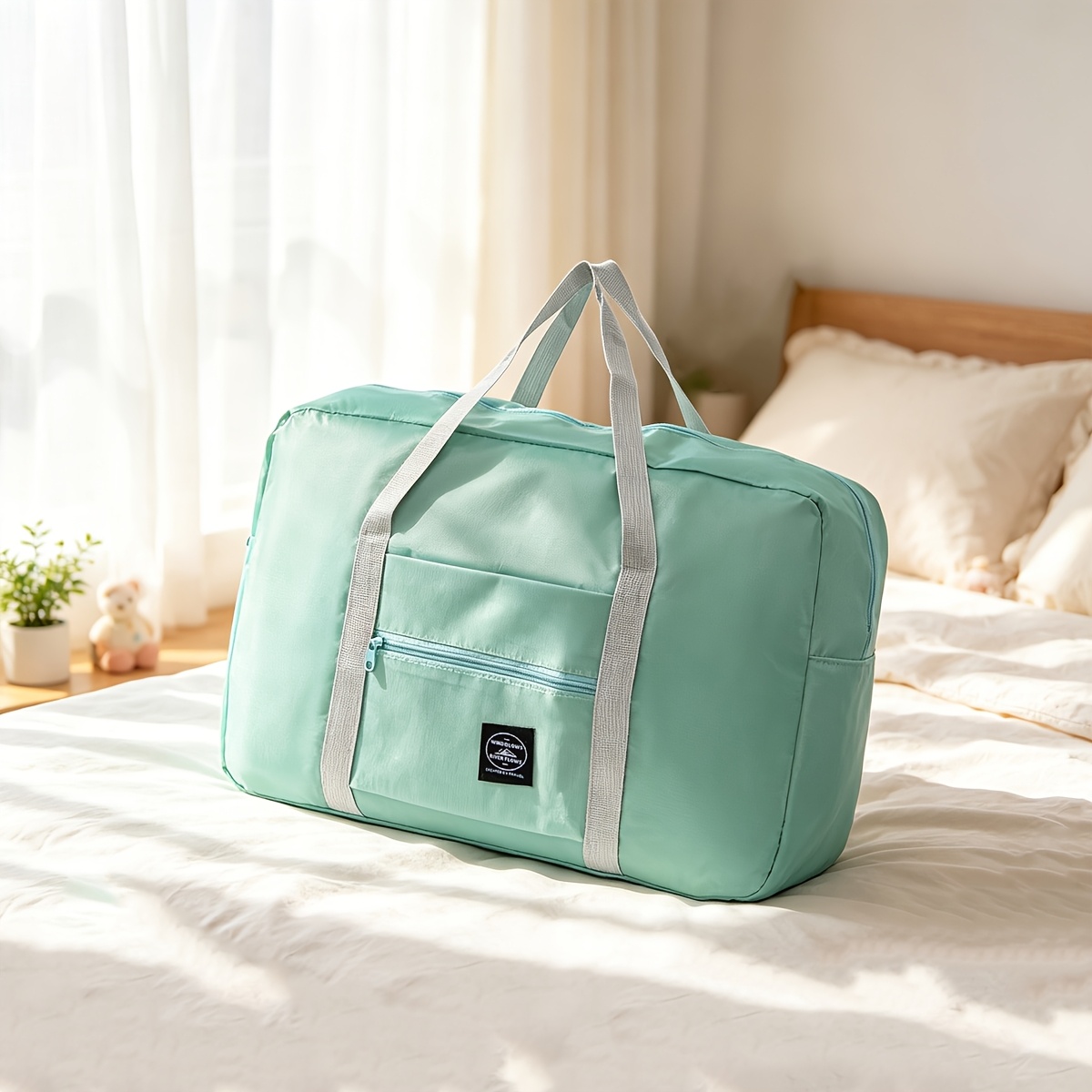 TEMU ["Sac de voyage, Sac de bagage] 1pc Petite taille 5.1In X 11.4In X 17.3In Sac de voyage pliable léger, Sac de bagage multifonctionnel portable -