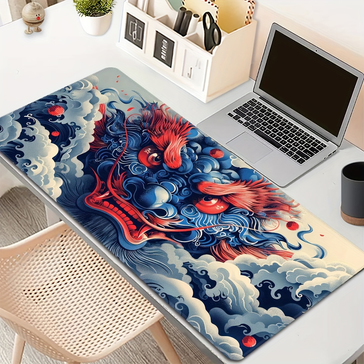 blue   extended gaming mouse pad extra large thickened non slip rubber base with precision     washable desk mat for   and office use details 1