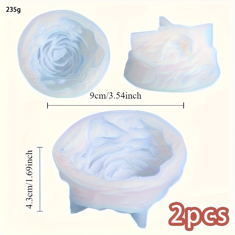 Image of 2pcs Large Peony Silicone Molds - Realistic 3d , Suitable For Wedding, Valentine's Day And Mother's Day Decorations, Soap Making, Candle And Aromatherapy Diy Crafts - Durable Reusable Silicone Molds