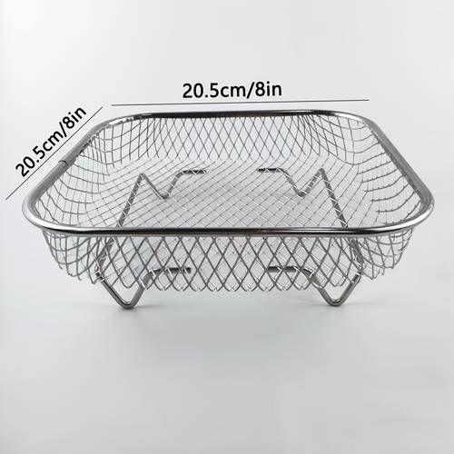 stainless steel air fryer basket rack compatible with multi functional steamer rack dehydrator drainer heavy duty 304 cookware for sous vide frying boiling kitchen and restaurant