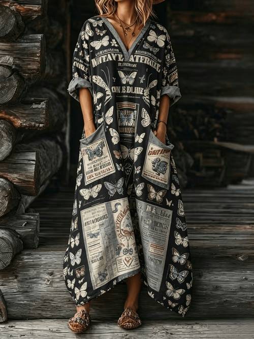 womens bohemian vintage outfit loose fit flowy vacation clothes multiple patterns