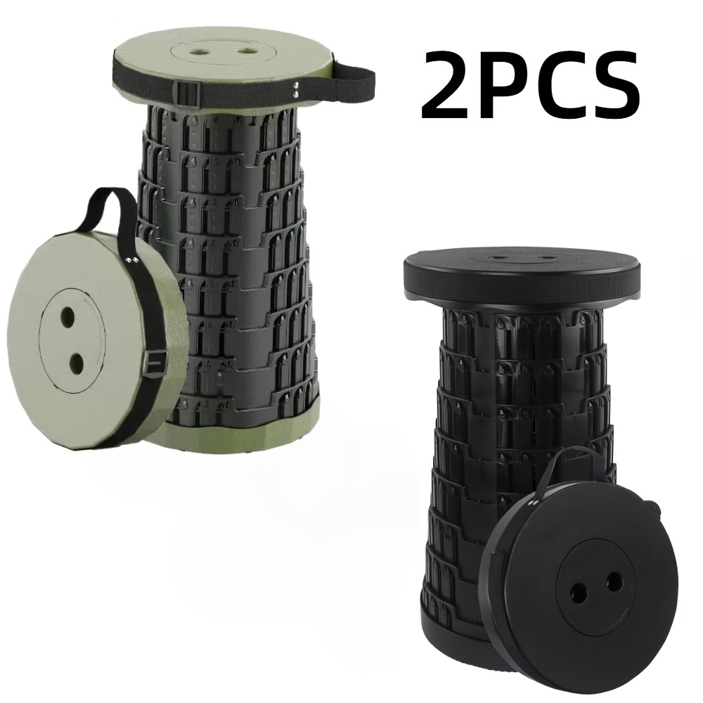TEMU 2 stuks Verbeterde Opvouwbare Kruk | Extra Zitting | Heavy-Duty 400 Lbs Capaciteit | Draagbaar en Veelzijdig voor Kamperen en Buitenactiviteiten