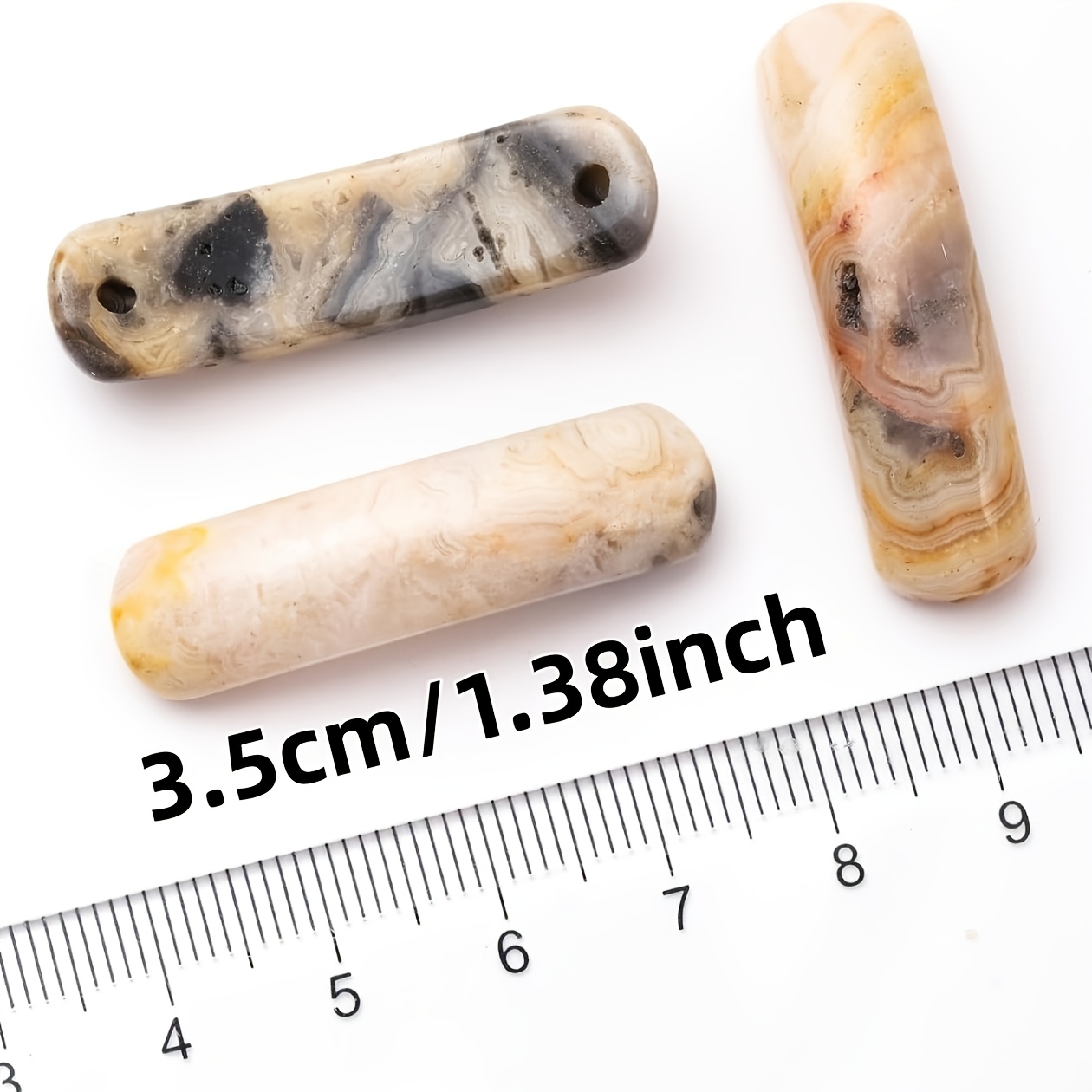 Natural Agate Stone Curved Rectangle Beads for Jewellery Making