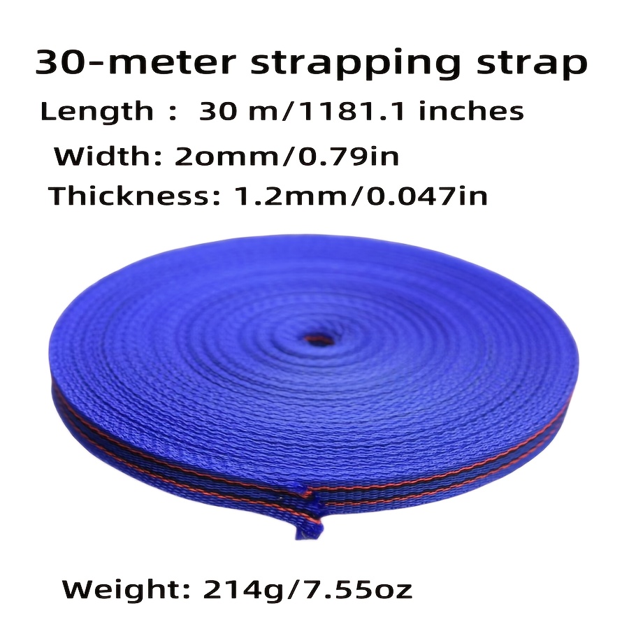 TEMU 30m Flat Rope, 2cm Wide, Cargo Rope, Outdoor Rope, Strapping Rope, Rope. Fashion Belt, Backpack Strap, Multi-functional Luggage Strap, Camera
