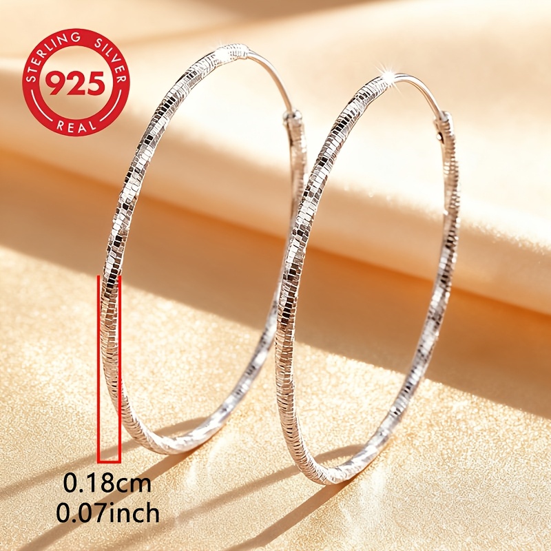 925 Sterling Silver PM:E17 Women's Classic Fashion Hoop Earrings, Simple, Party, Exquisite Women's Earrings, Perfect for Daily Outings, a Perfect Holiday Commemorative Gift for Yourself or a Friend