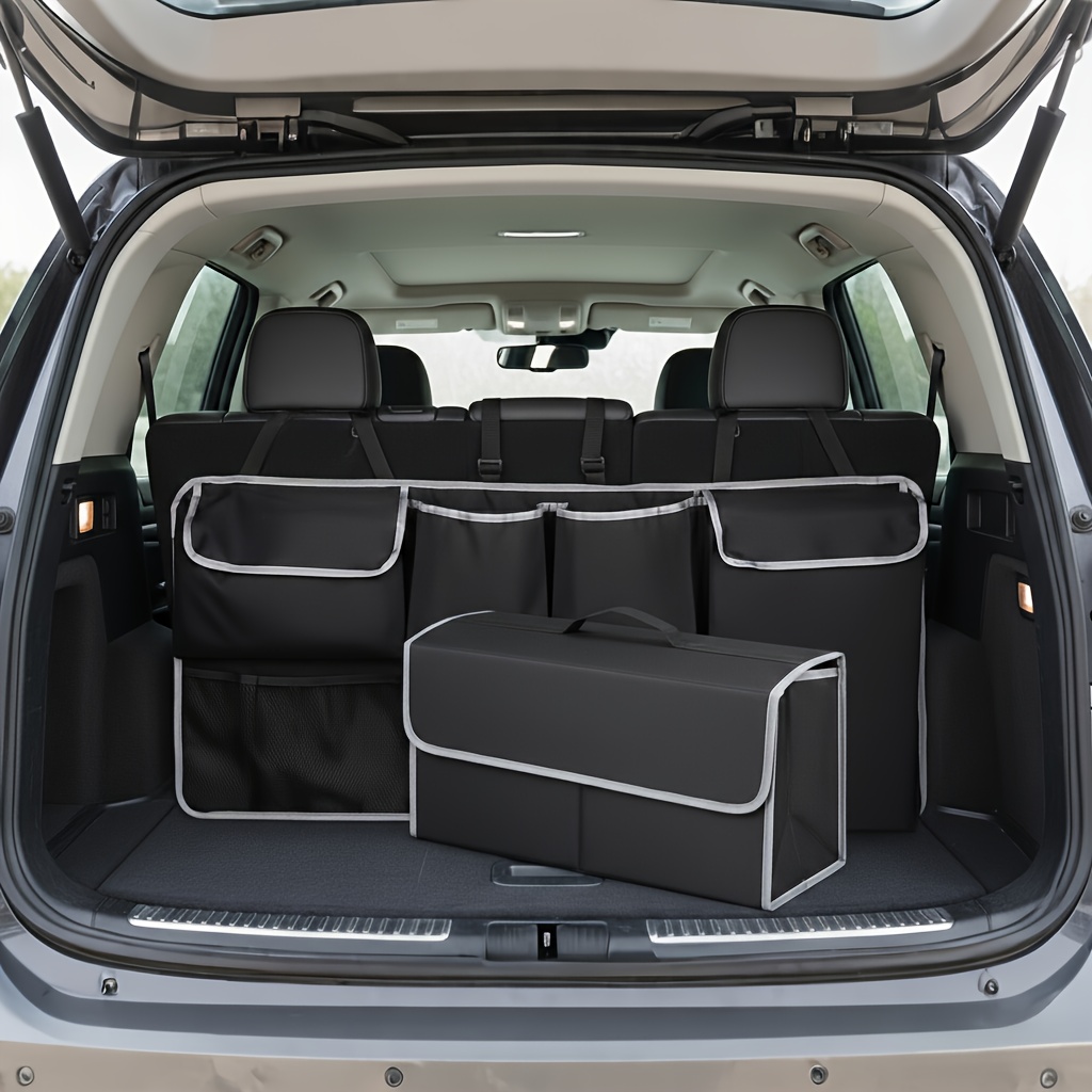 TEMU 6- Trunk Storage Hanging Bag   Storage Box , Multifunctional Seat Back Storage Bag, Large Capacity Classified Organization Car Storage Bag, Rear