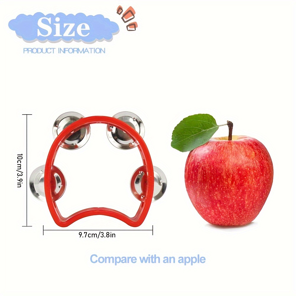 1pc Adult Tambourine with 4 Bells - Heavy-Duty ABS Construction, Portable Handheld Percussion Instrument for Live Performances, Concerts, Parties - Compatible with Drum Sets & Keyboards - Available in Red, Green, Blue, Yellow, Black - Ideal for Beginners & Professionals, Party Music, Vibrant Colors, Durable Construction, Musical Accessory, Professional Musicians