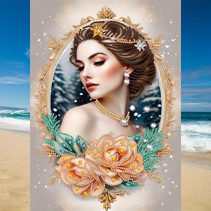 

1 Set, 30x40cm/11.8x15.7in Elegant Diamond Art Painting Kit For Women, 5d Diy Special Shape Crystal Local Diamond Art Painting Kit For Home Decor Surprise Gift.