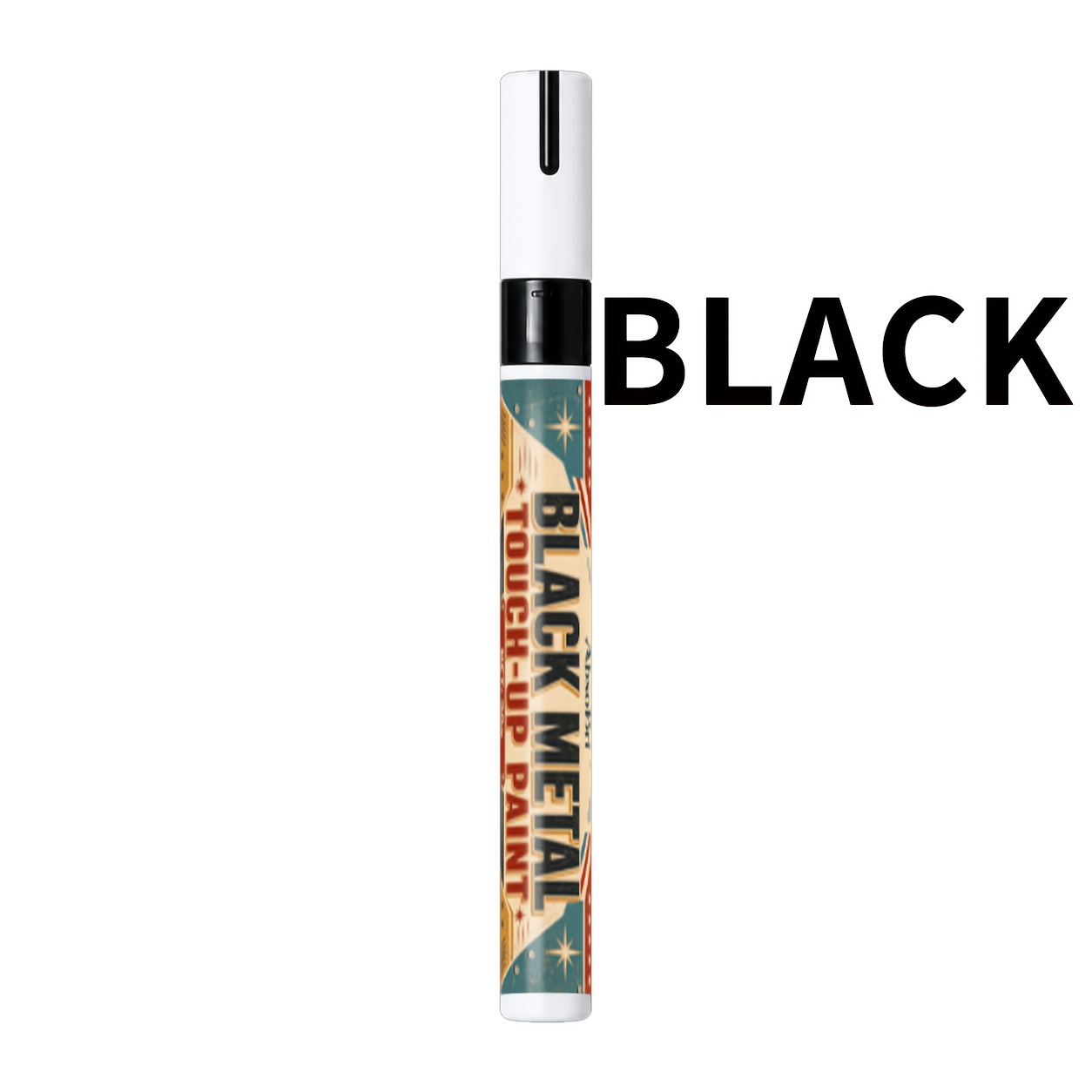 TEMU Black Metal Touch-up Pen - Surface Scratch Repair, Bathroom And Kitchen Metal Paint Restoration, Suitable For Faucets, Door Handles, Sinks,