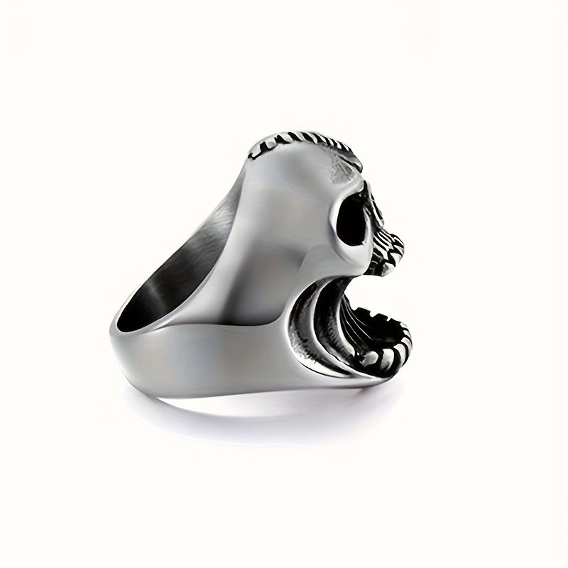 punk style skull head bottle opener ring creative alloy ring with no plating unisex personalized beer cap opening tool ring details 1
