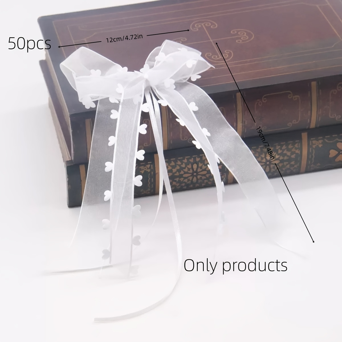 Image of 50pcs Heart Gauze Bow Party Wedding Car Decoration Bow Decoration And Peach Heart Gauze Bow Christmas, Halloween